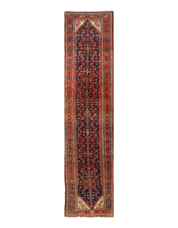 Navy Blue Persian Antique Bidjar Runner 4' X 17''