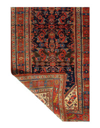 Navy Blue Persian Antique Bidjar Runner 4' X 17''