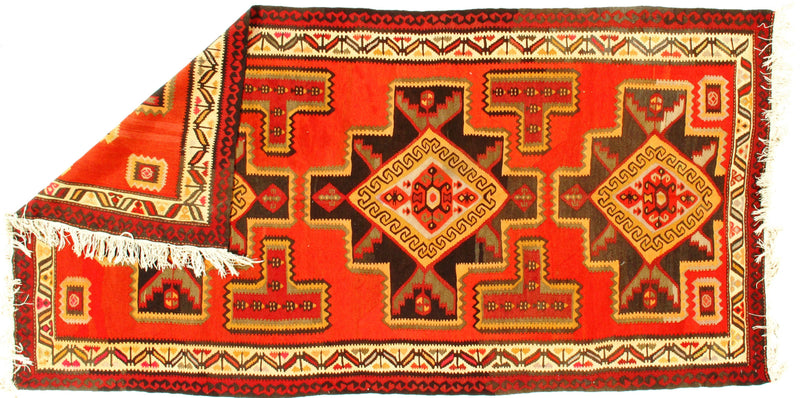 Red Vintage Persian Kilim 5' x 10'