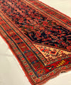 Navy Blue Persian Antique Bidjar Runner 4' X 17''