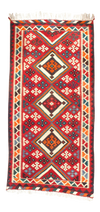 Vintage Red Persian Hand Knotted SHiraz kilim 4'8'' X 9'5''