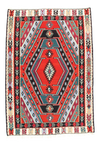 Vintage Red Persian Hand Knotted SHiraz kilim 6'8'' X 9'8''