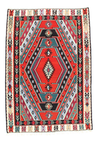 Vintage Red Persian Hand Knotted SHiraz kilim 6'8'' X 9'8''