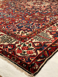 Vintage Red Persian Hand Knotted Bakhtiari 10'4'' X 14'6''