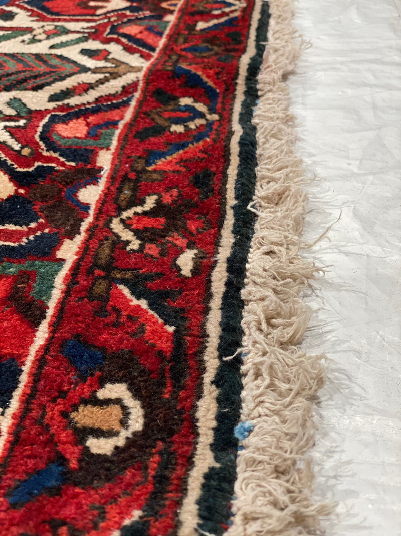 Vintage Red Persian Hand Knotted Bakhtiari 10'4'' X 14'6''