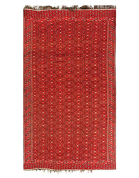 Red Persian Hand Knotted Yamoud rug 7'1'' X 12'6''