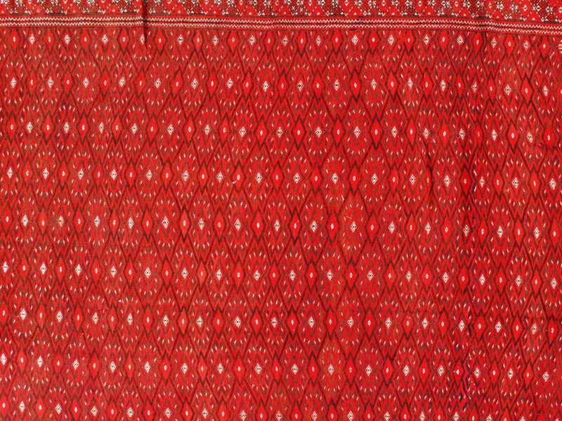 Red Persian Hand Knotted Yamoud rug 7'1'' X 12'6''