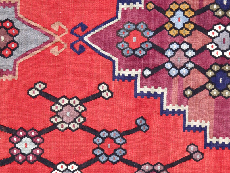 Red Fine Hand knotted Turkish kilim 6'11'' X 10'