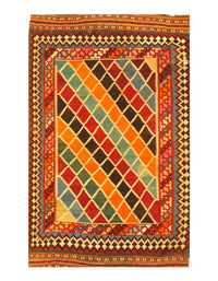 Multi color Hand knotted NW Kilim 4'7'' X 7'4''