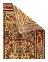 Beige Antique Persian Isfahan Rug - 4'8" x 6'6"