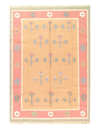 Beige Color Hand Woven Rug 6' X 9'