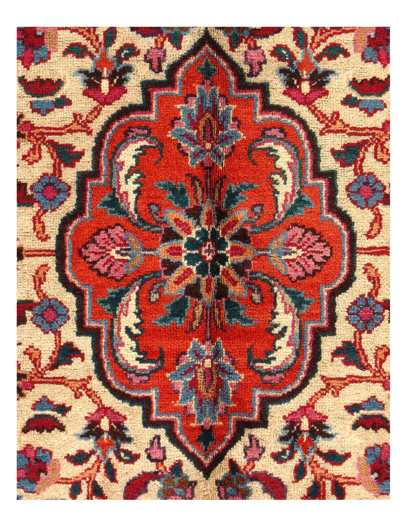 Vintage Red Persian Hand Knotted Mashad 9'11'' X 12'11