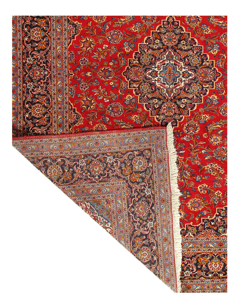 Red Sami Antique Persian Hand Knotted Kashan 10'2'' X 13'2''