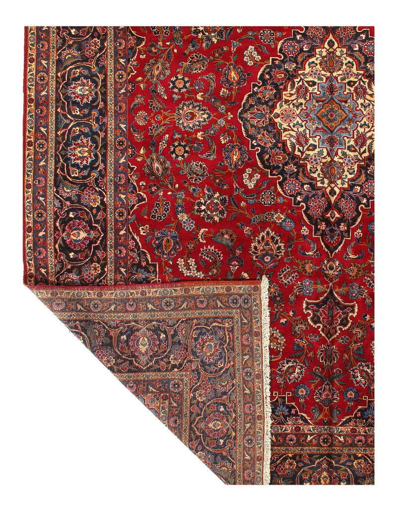 Red Persian Hand Knotted Kashan 10'11'' X 14'2''