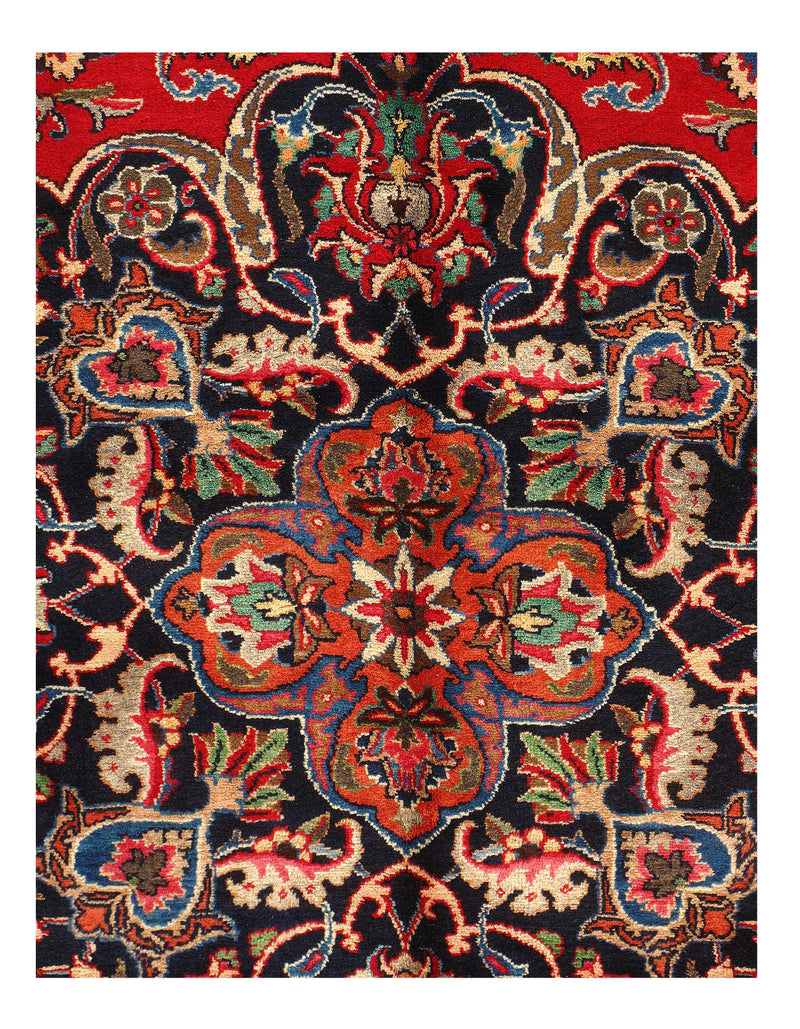 Vintage Red Persian Hand Knotted Mashad 9'8'' X 12'6''