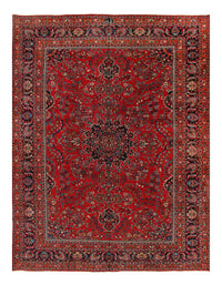 Rust Persian Hand Knotted fine Mashad 9'11'' X 13'2''