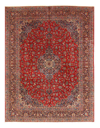 Red Semi Antique Persian Hand Knotted Fine Kashan 10'8'' X 14'1''