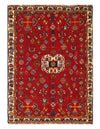 Vintage Red Persian Hand Knotted Shiraz Rug 3'11'' X 5'1''