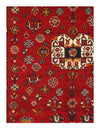 Vintage Red Persian Hand Knotted Shiraz Rug 3'11'' X 5'1''