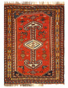 Rust Persian Hand Knotted Antique Afshar 3'7'' X 4'7''