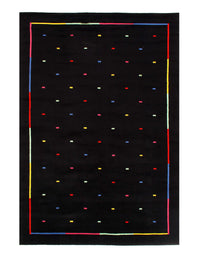 Black Color Fine Modern Machine made rug 6'6'' X 9'9''