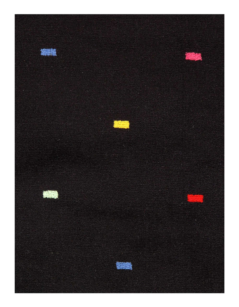 Black Color Fine Modern Machine made rug 6'6'' X 9'9''