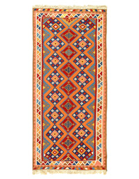 Multi color Persian Shiraz kilim 4'7'' X 10'7''