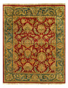 Red Hand Knotted Agra Rug - 8'1'' x 10'