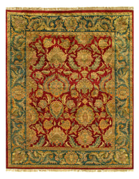 Red Hand Knotted Agra Rug - 8'1'' x 10'