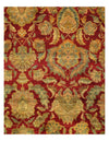 Red Hand Knotted Agra Rug - 8'1'' x 10'