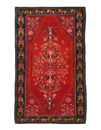 Red Turkish Antique Kilim 4'11'' X 8'8''