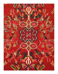 Red Turkish Antique Kilim 4'11'' X 8'8''