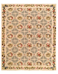 Beige Fine Hand Knotted Abusson Rug 7'6'' X 9'9''