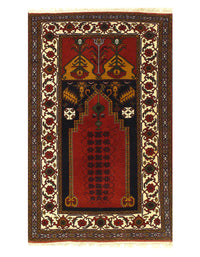 Afghan Baluch Wool Rug 3'1'' X 5'