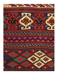 Red Persian Hand Knotted Bakhtiari Rug 4'8'' X 6'11''