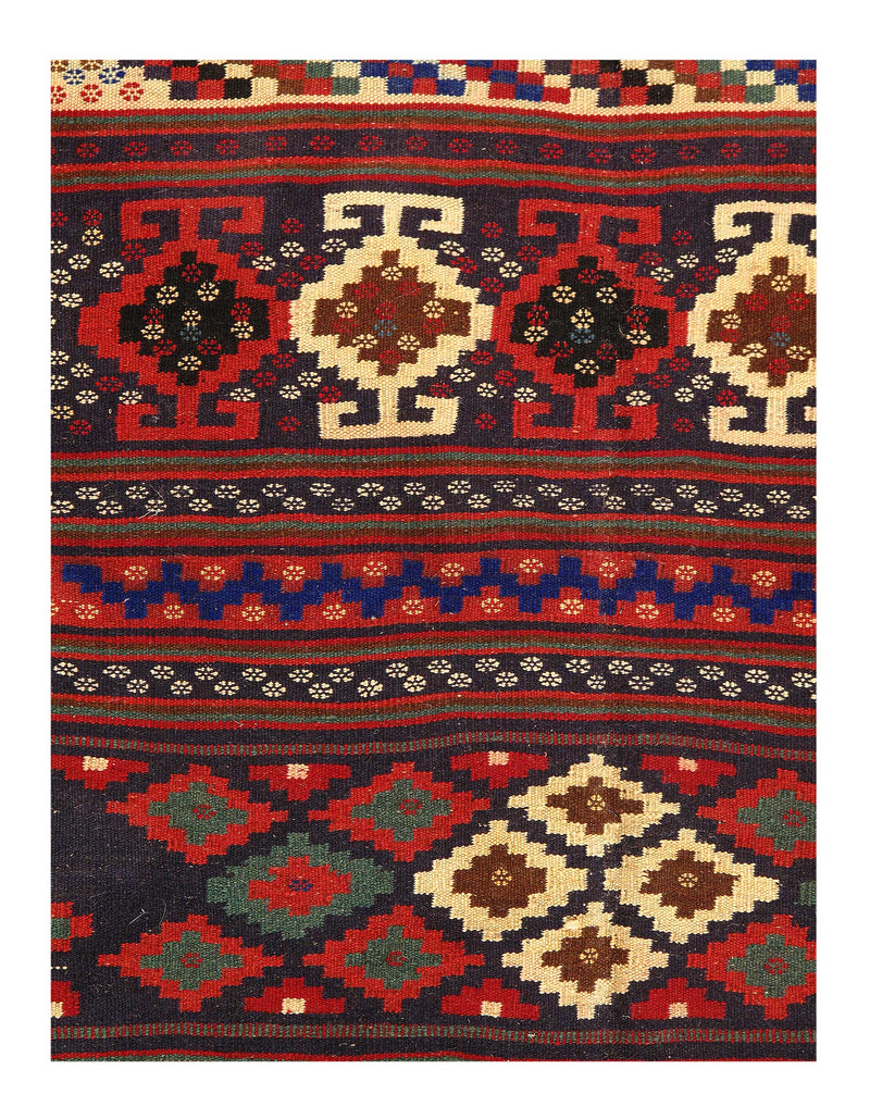 Red Persian Hand Knotted Bakhtiari Rug 4'8'' X 6'11''