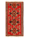 Vintage Red Persian Hand Knotted SHiraz kilim 4'6'' X 9'