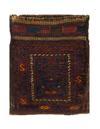 Vintage Persian Hand Knotted Shiraz saddle bag 1'6'' X 1'11