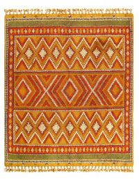 Multi Color Fine Hand Knotted Moroccon Rug 9'11'' X 11'7''