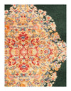 Green Color Machine Made Tabriz Design rug 4'4'' X 6'