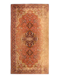 Rust Vintage Egyption Fine Tabriz Design machine made Rug 5' X 9'