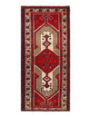 Vintage Red Persian Hand Knotted Saravand 3'3'' X 6'11''