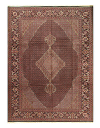 Brown Fine Tabriz Design silk & wool Rug 10'2'' X 13'9''