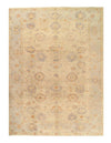 Turkish Oushak Hand-Knotted Wool Ivory Area Rug - 10' x 13'