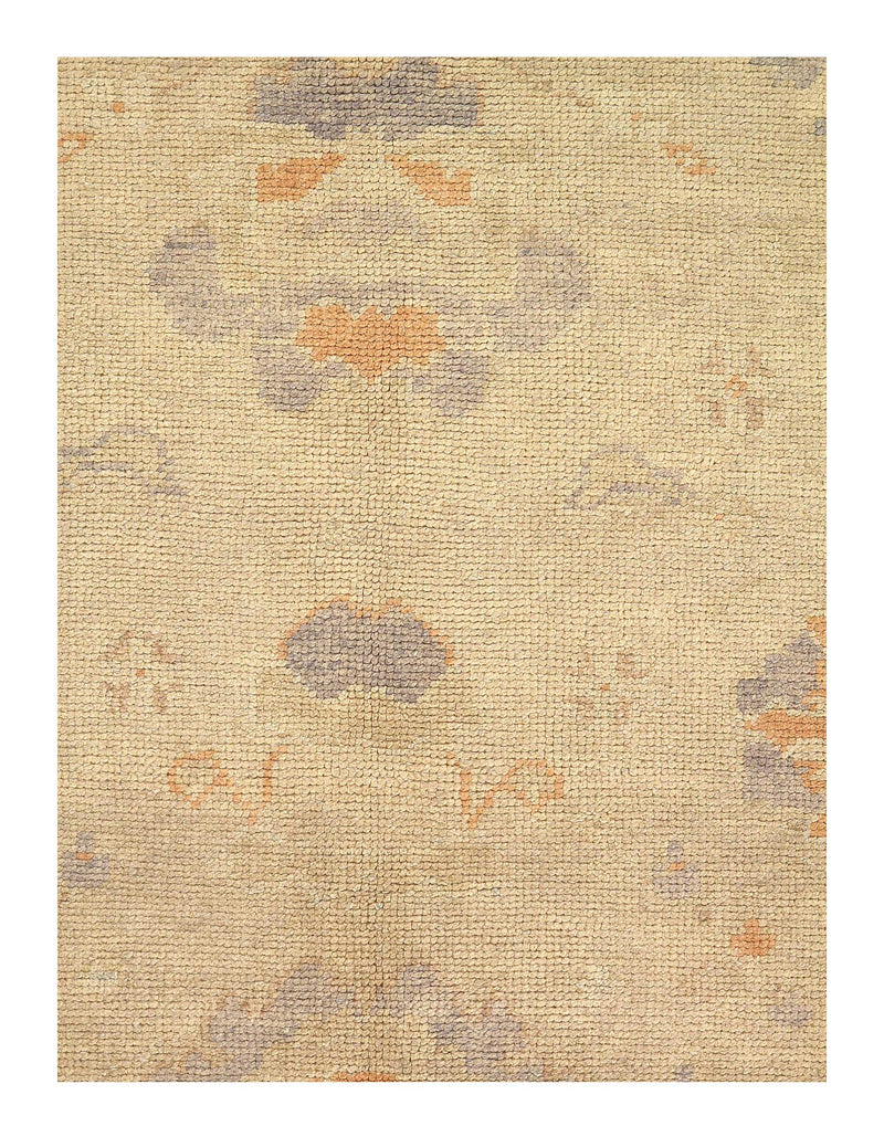 Turkish Oushak Hand-Knotted Wool Ivory Area Rug - 10' x 13'