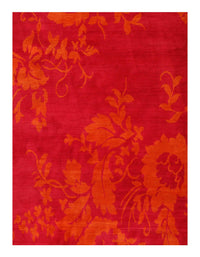 Red color Fine Hand Knotted Modern Rug 9' 1'' X 11'7''