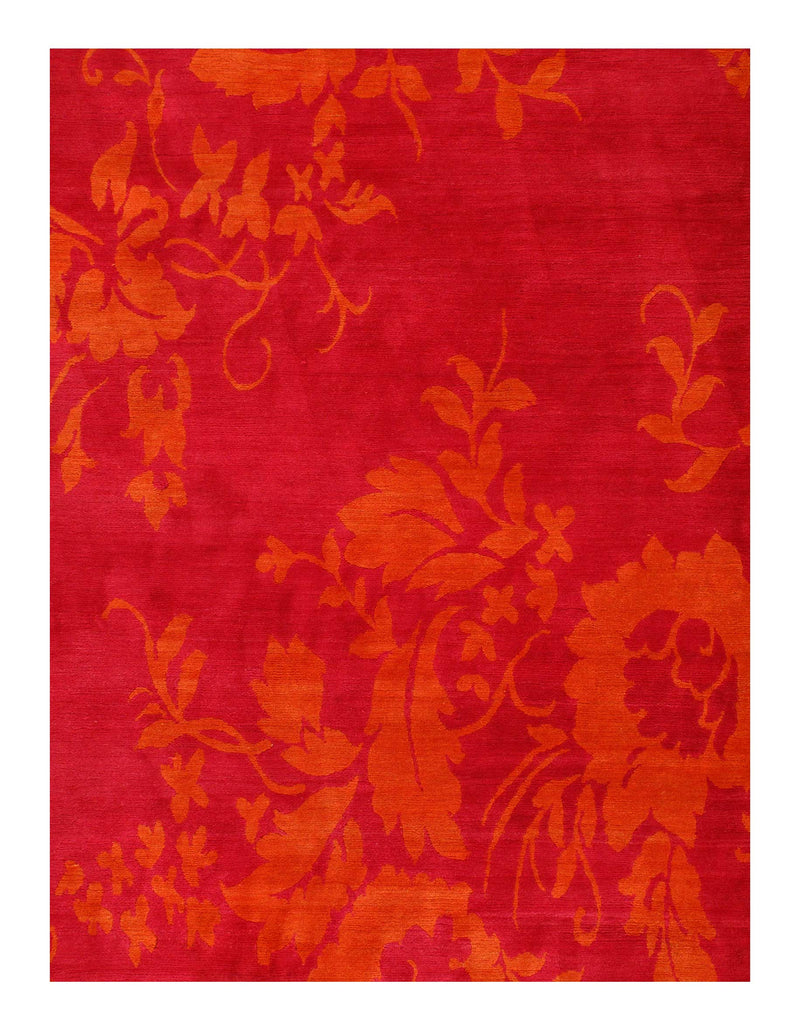 Red color Fine Hand Knotted Modern Rug 9' 1'' X 11'7''