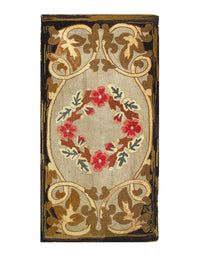 ANTIQUE AMERICAN HOOKED RUG 2'7'' X 4'11''