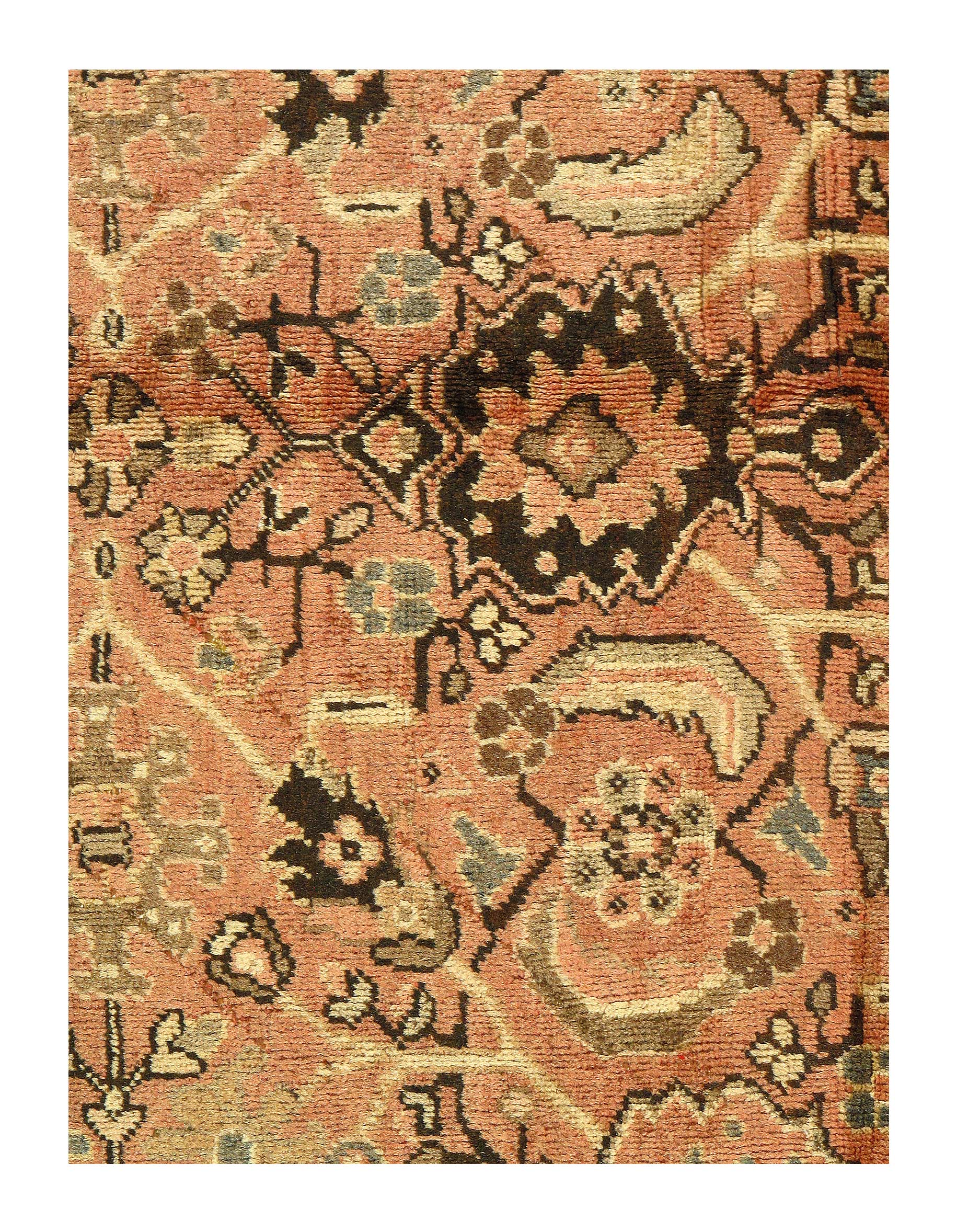 Salmon Color Vintage Persian Mahal 10'8'' X 13'8''