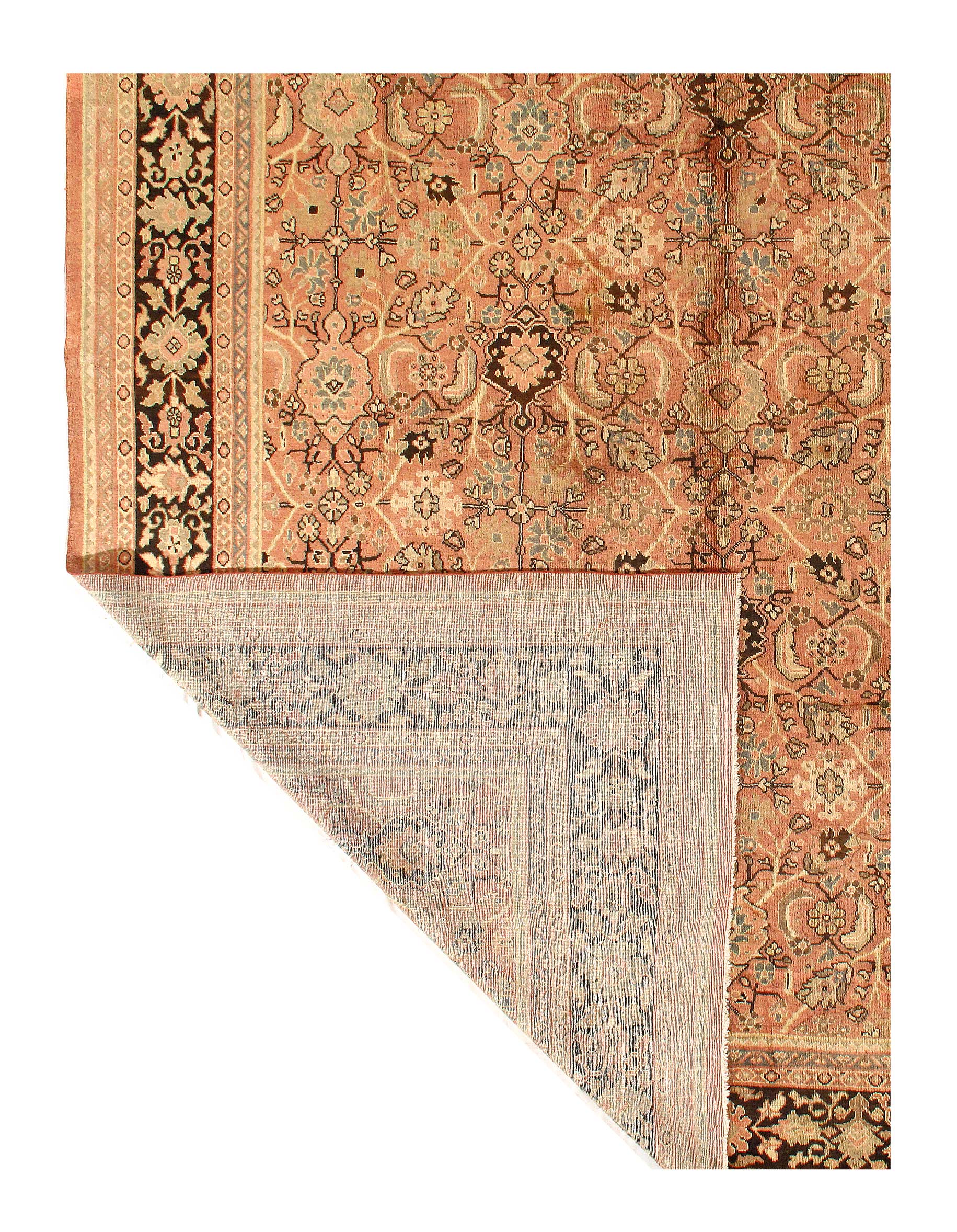 Salmon Color Vintage Persian Mahal 10'8'' X 13'8''